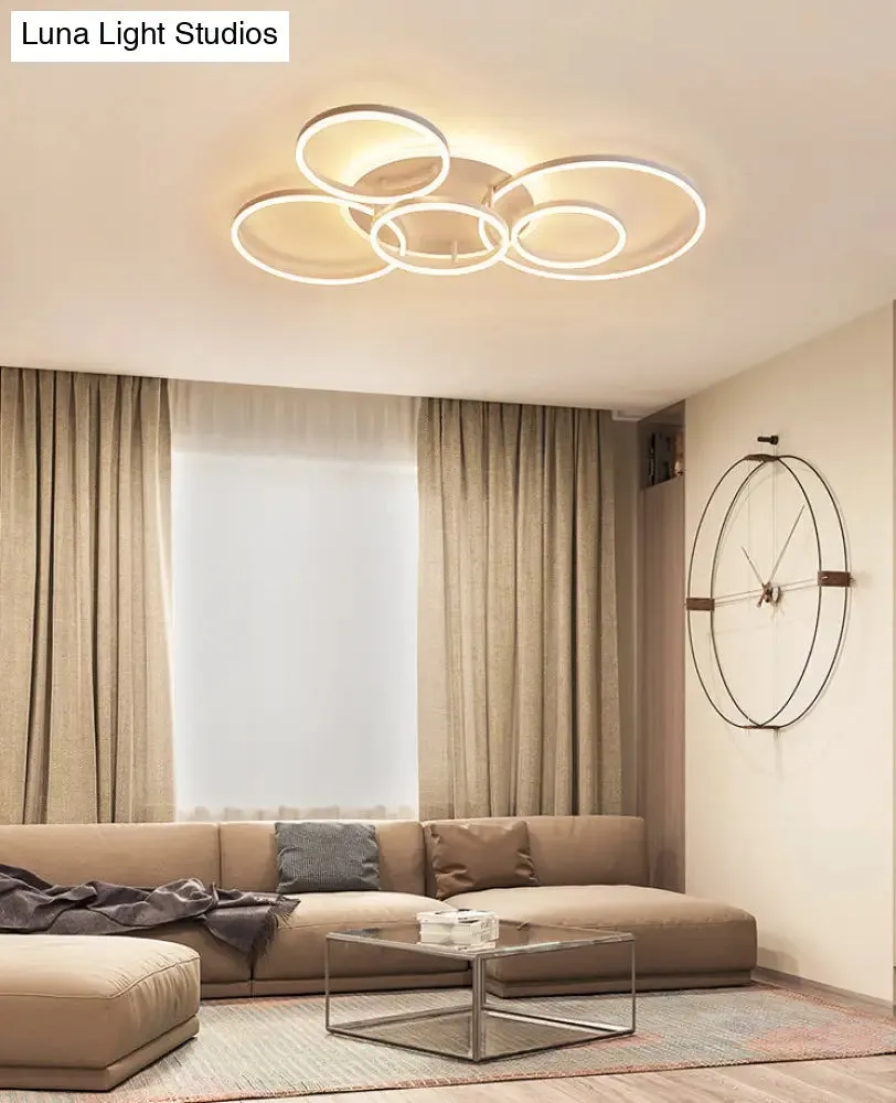 Contemporary Circle Flush Mount Ceiling Light for Living Room