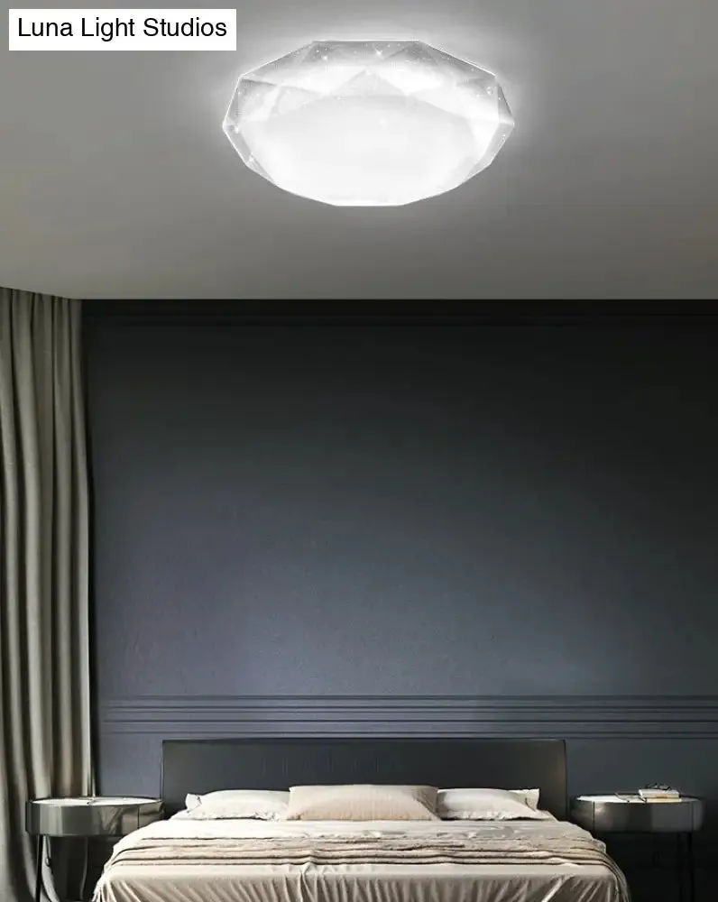 Contemporary Geometric Flush Mount Acrylic Ceiling Light for Bedroom