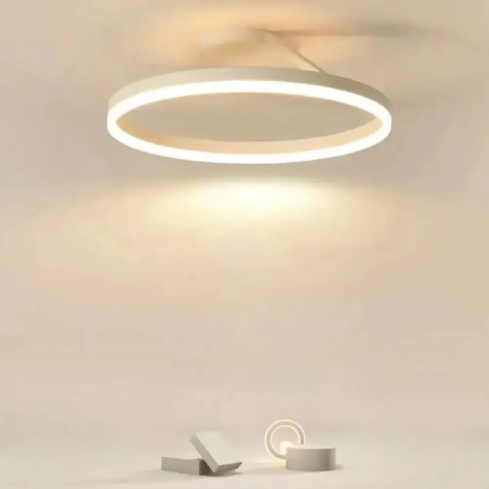 Contemporary Metal Ceiling Light Fixtures for Bedroom - Circular Semi Flush Mount Lighting