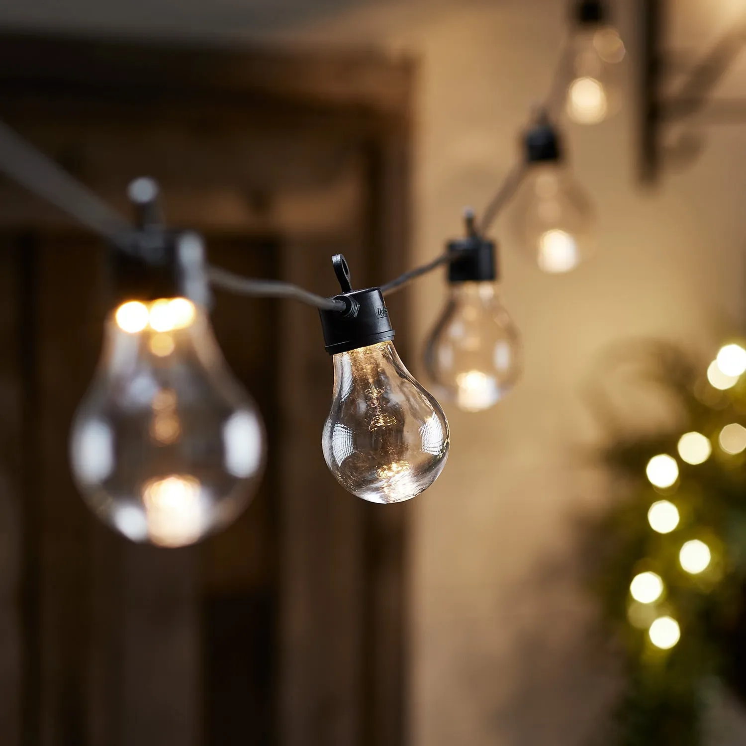 Core Connect 35m 70 Warm White Connectable Festoon Lights Black Cable