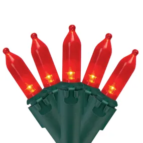 cozy 100ct LED Mini Christmas Lights Green - 33' Green Wire Red