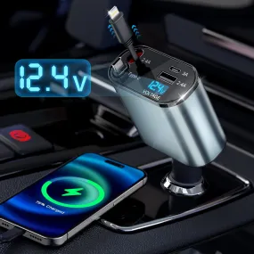 cozy 4 in 1 Retractable Car Charger 66W Fast Car Phone Charger with Retractable Cables