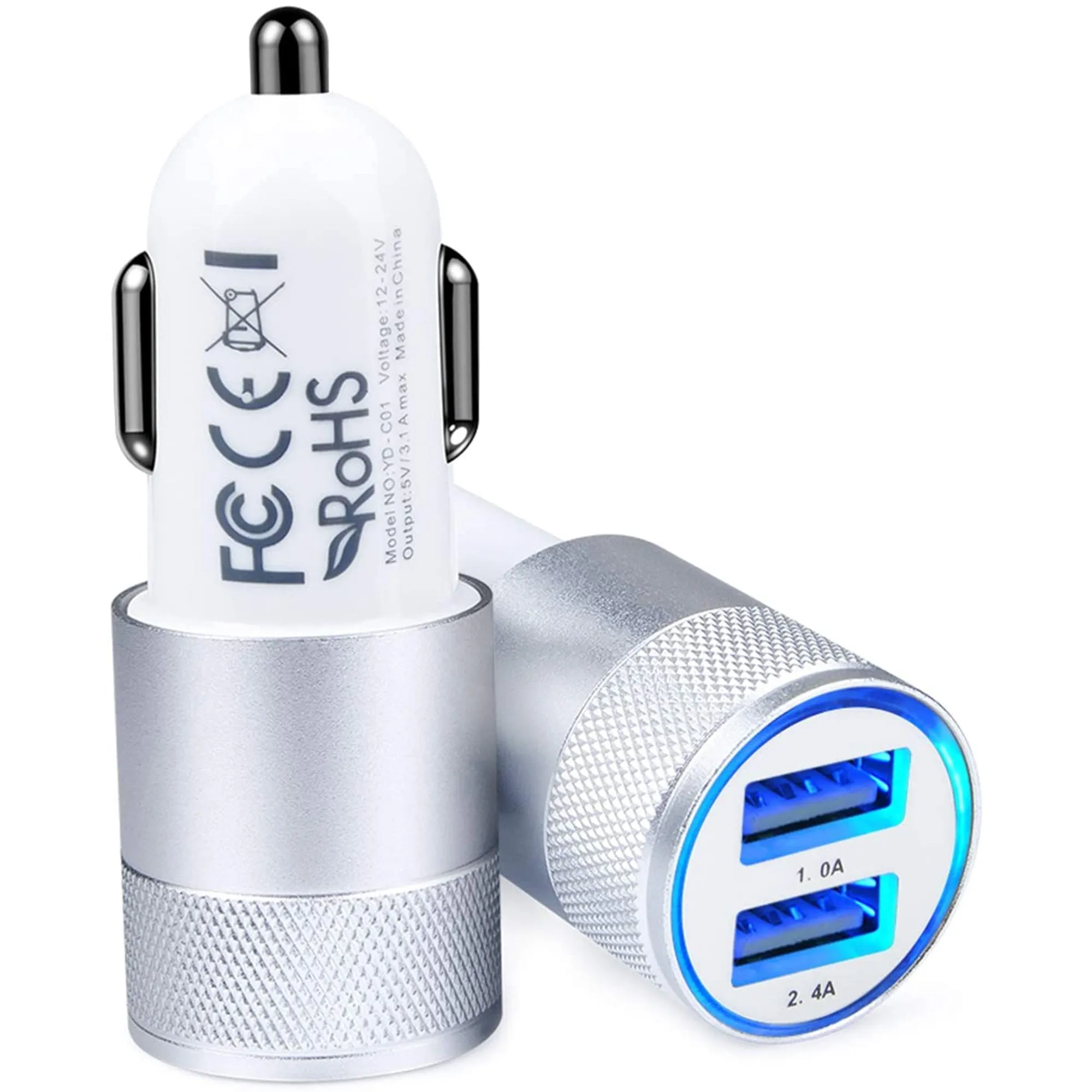 cozy Car Charger,AILKIN 2Pack 3.4A Dual Port USB Car Charger Adaptor for iPhone Charging Cigarette Lighter Socket Adapter,Black
