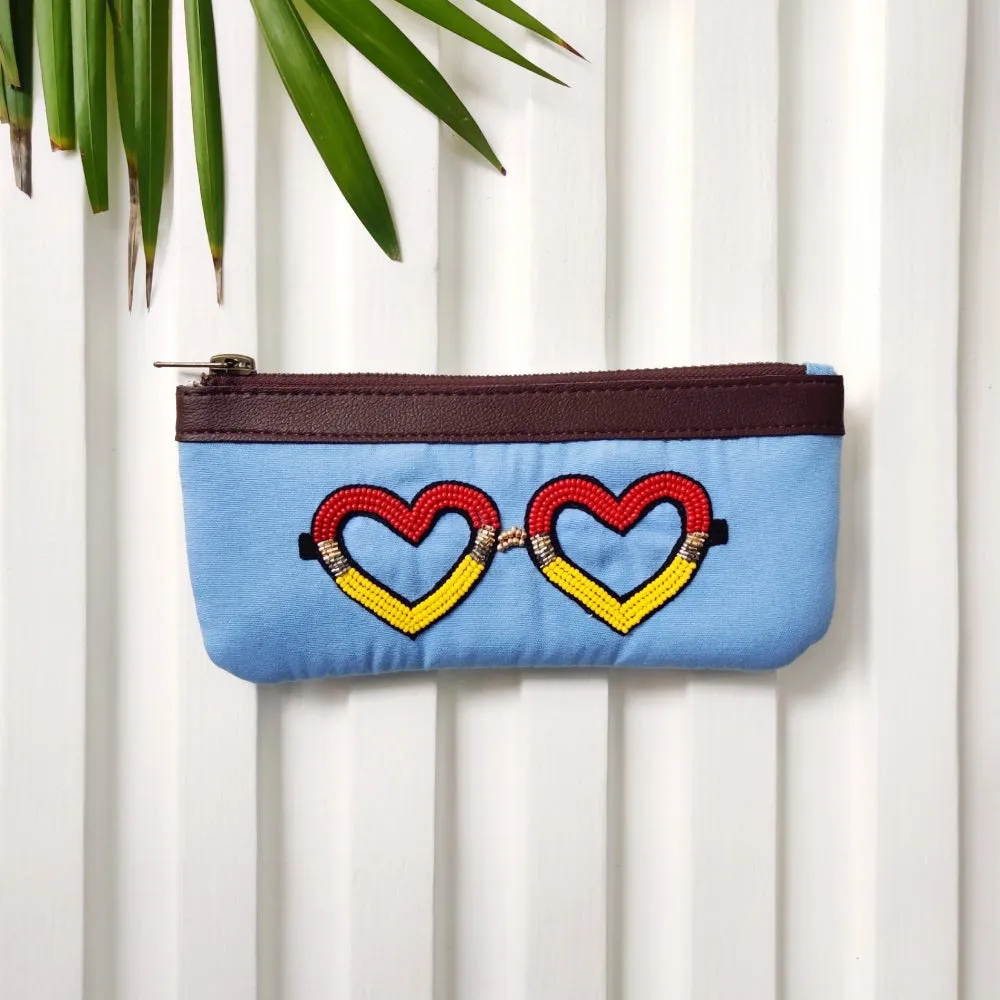 Dil-e-nazar - Handcrafted Beadwork Cotton Spectacle Case