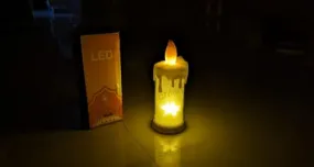 Dwarakesh Enterprises® Long Battery Backup Bright 23cm Size Glittering Real Snow drip Led fire Simulation Wick Ambient Romantic flameless Orange shootingstorm Tealight Candle(Batteries Included)