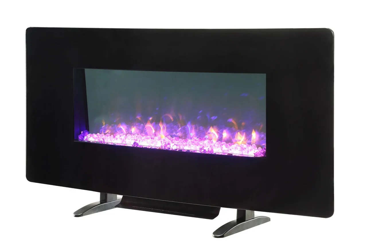 Electronic Fireplaces with Real Heat, Bluetooth Speakers & LED Mood Lighting