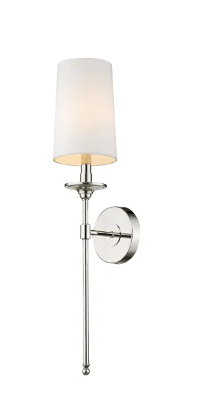 Emily 1-Light Wall Sconce in Polished Nickel