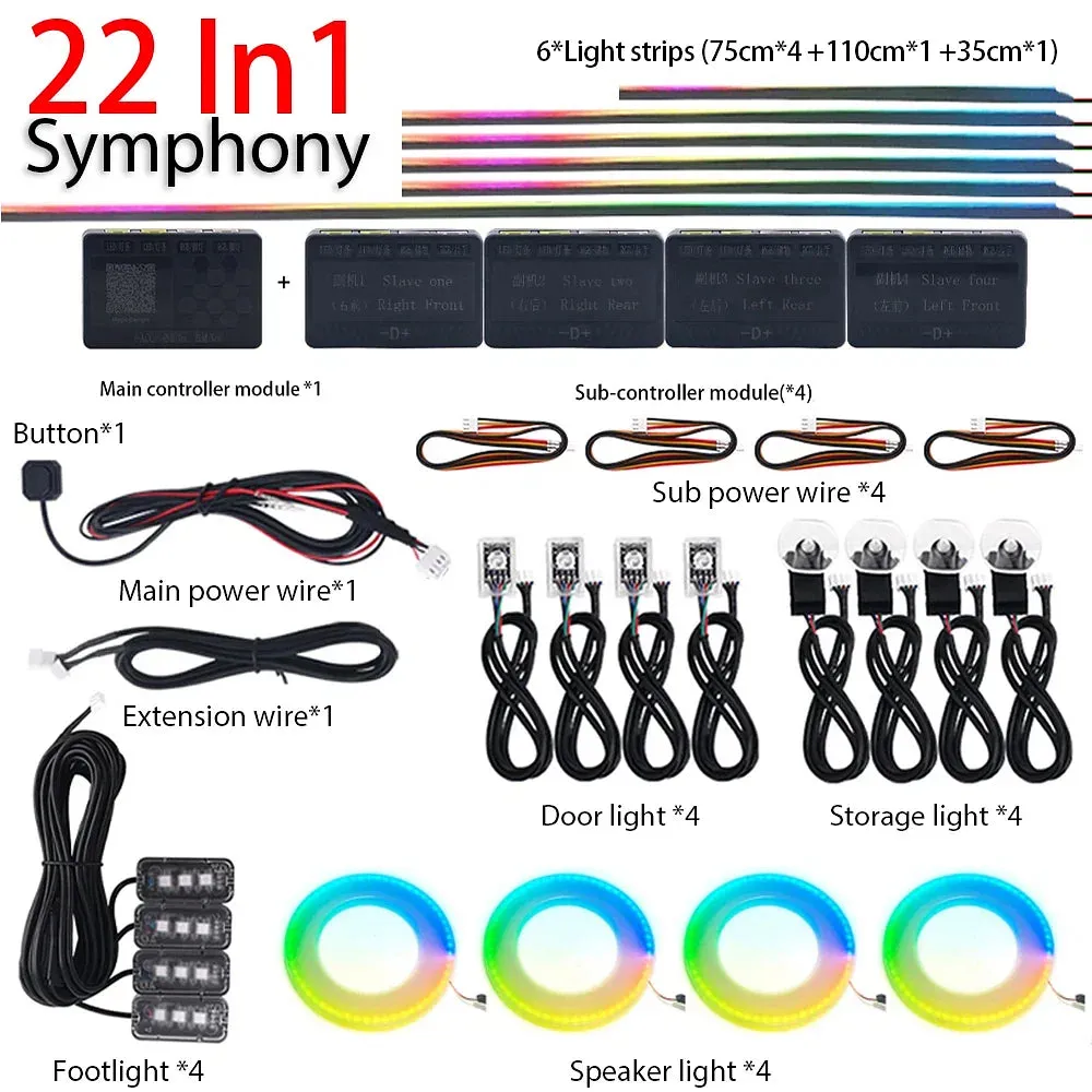 Emitting Color: 8000K White Blue - 18 in 1 Dual Zone Symphony