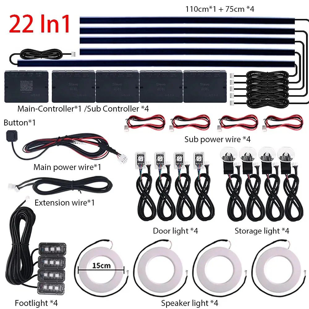Emitting Color: 8000K White Blue - 18 in 1 Dual Zone Symphony