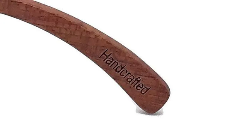 Engelberts Real Brazilian Pear Wood Sunglasses With Ice Blue Lenses