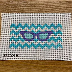 Eyeglass Case with Purple Glasses Canvas