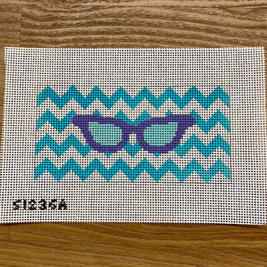 Eyeglass Case with Purple Glasses Canvas