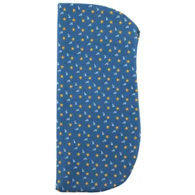 Floral Printed Silk Glasses Case - Air Force Blue