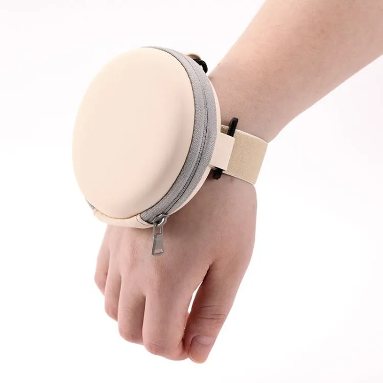 Folding Sunglasses Round Storage Bag Air Cushion Shape Glasses Case(Beige)