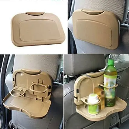 Folding Tray Auto Car Seat Back Drink Table Food Tray Cup Stand Desk Holder Drinks Holder/Mini Car Backseat Food Tray with Bottle Cup Holder