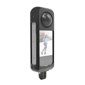 For Insta360 X3 PULUZ Metal Protective Cage Rig Housing Frame with Sticking Lens Film (Black)