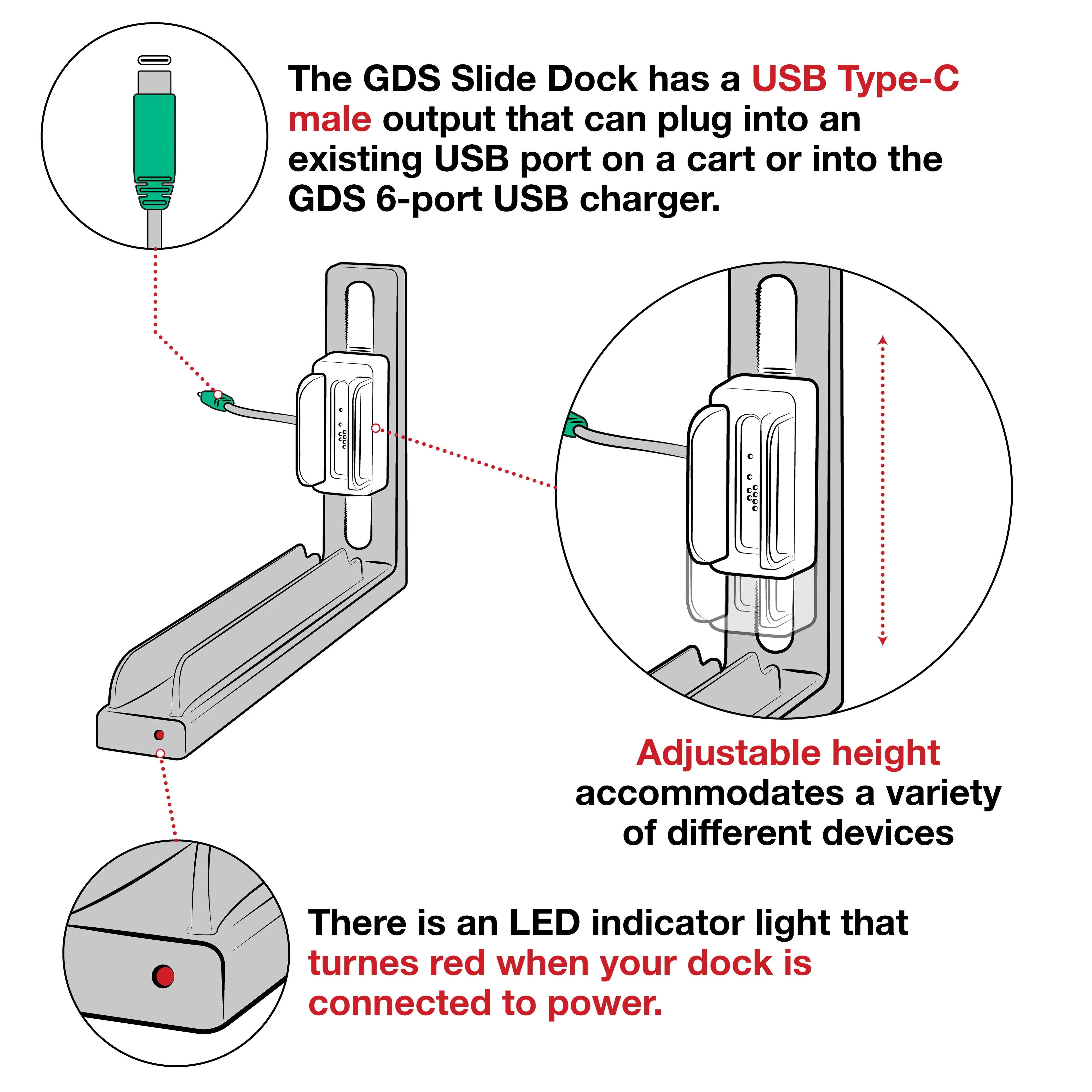 GDS® Slide Dock™ with Power Delivery & Drill Down Base