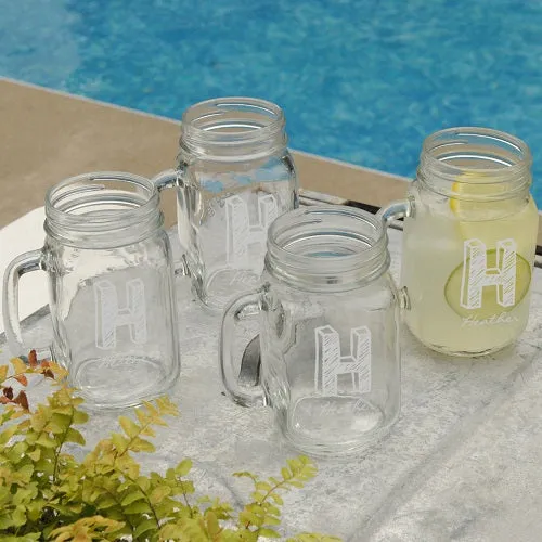 Glass Jar Mugs - Set of Four