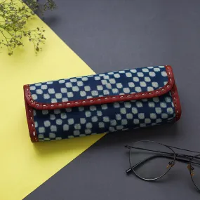 Handcrafted Leather Indigo Block Printed Spectacle Case