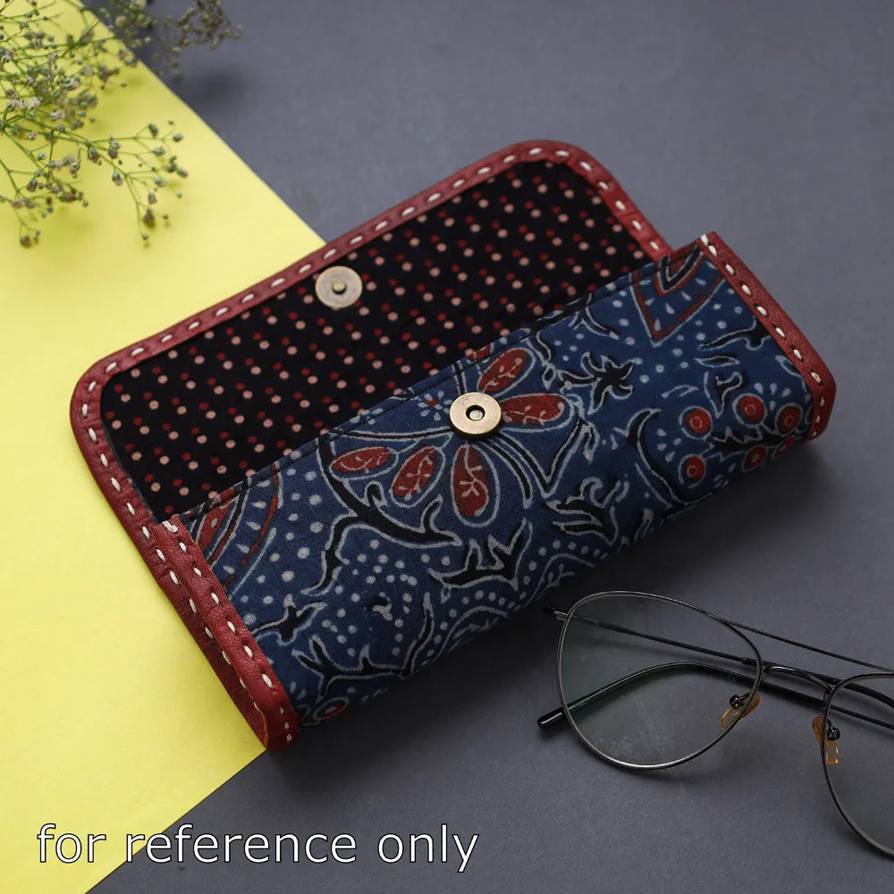 Handcrafted Leather Kalamkari Block Printed Spectacle Case
