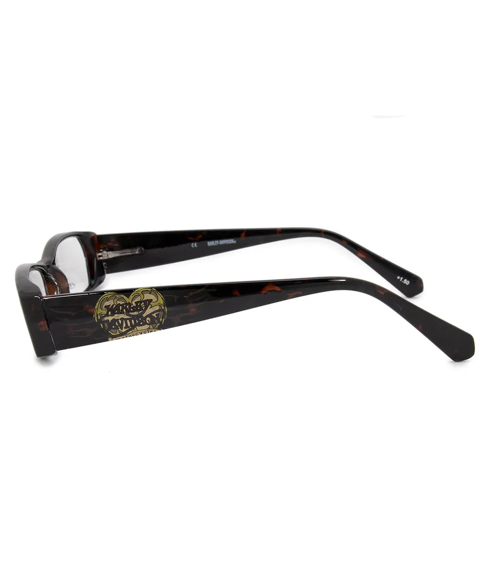 Harley Davidson Rectangular Reading Eyeglasses HD3004 TO 52  1.50