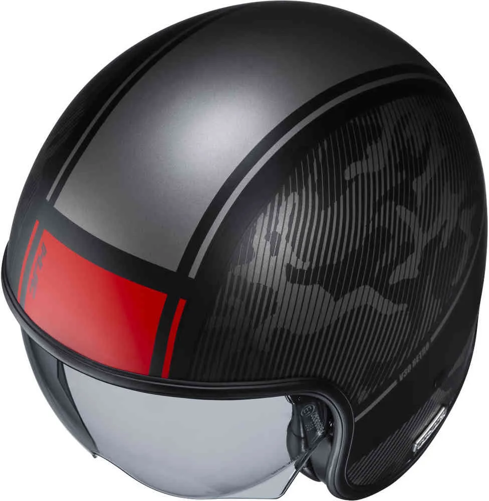 Jet helmet V30 Alpi HJC, matte black/red