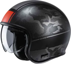 Jet helmet V30 Alpi HJC, matte black/red