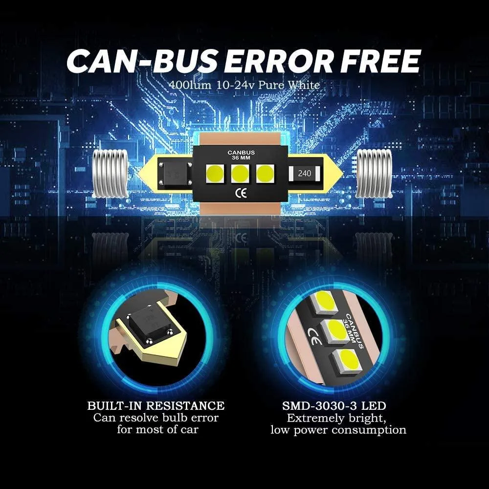 LED Festoon Canbus For Interior Dome Map License Plate Bulbs