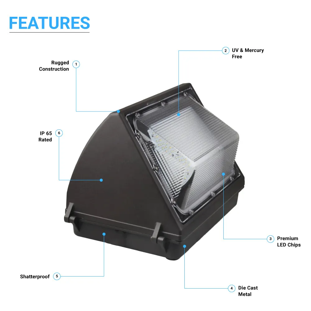 LED Wall Pack Light 120W with Dusk-to-Dawn Sensor 5700K 16300LM, Forward Throw, Waterproof Wall Mount Security Lighting, UL, DLC Premium
