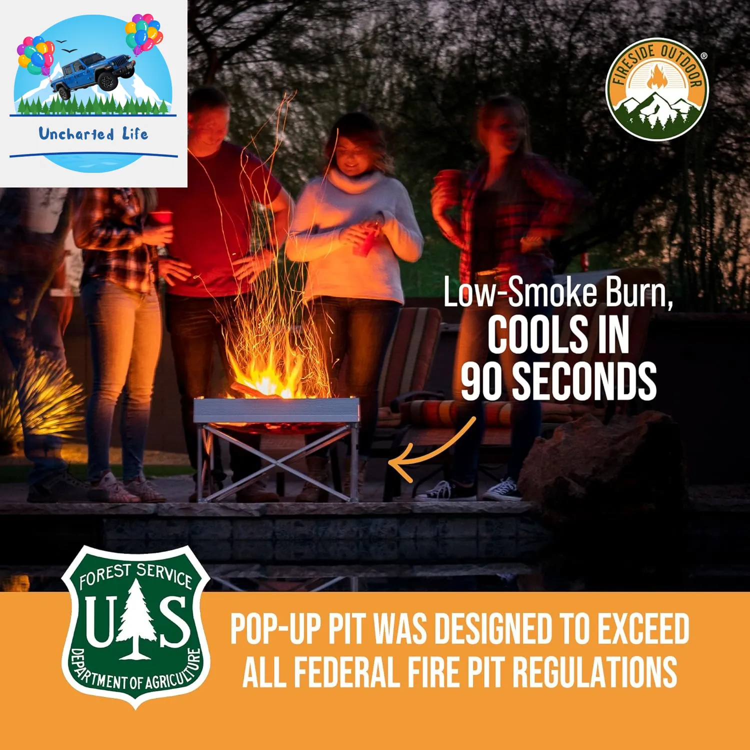 Lightweight Fireside Pop-Up Fire Pit: Portable & Compact
