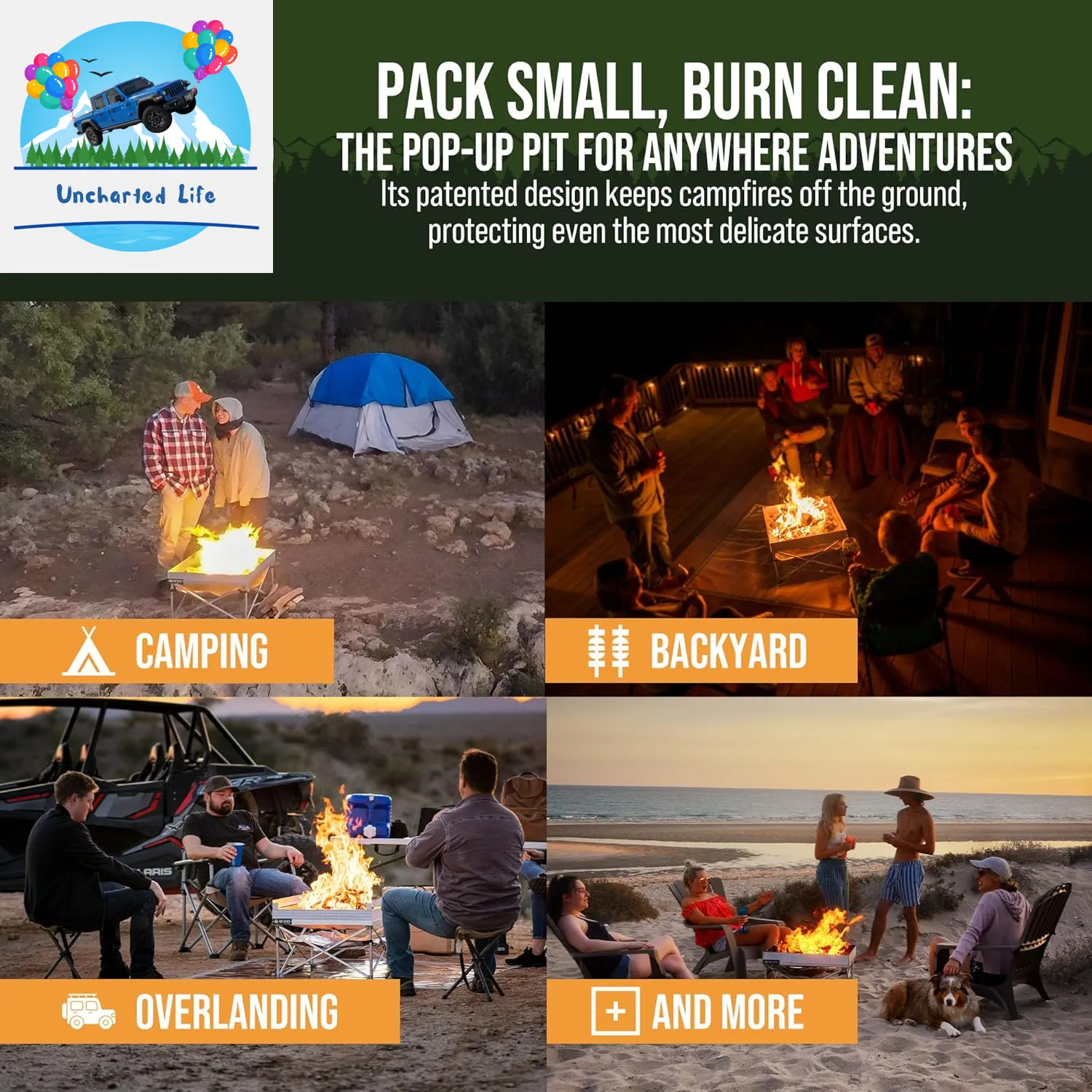 Lightweight Fireside Pop-Up Fire Pit: Portable & Compact