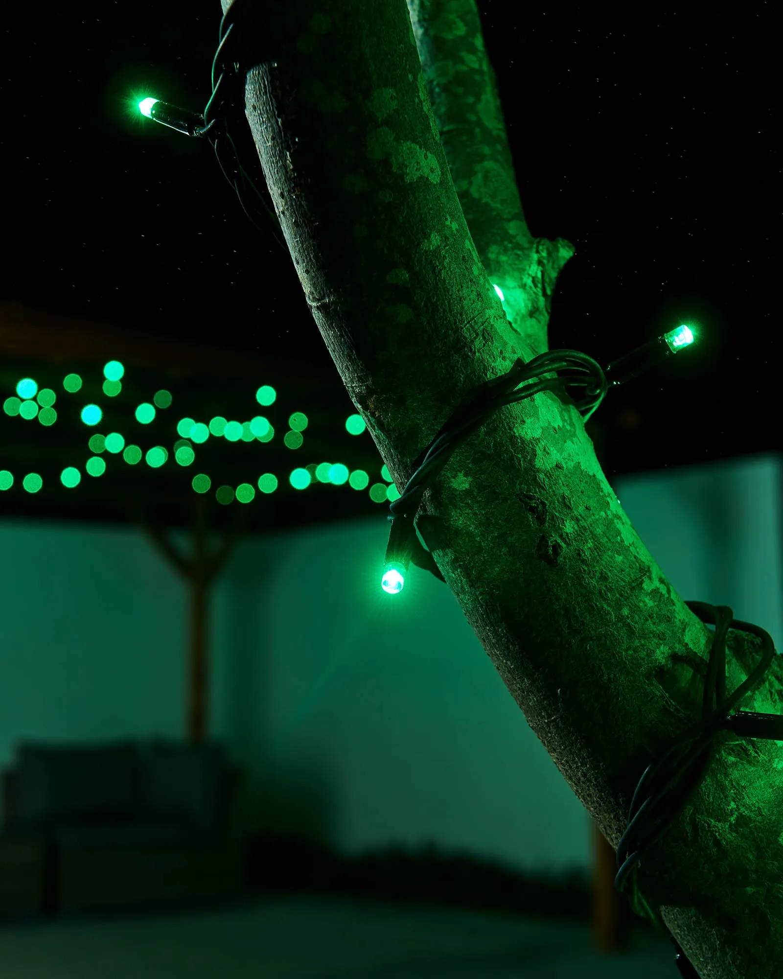 LINK PRO LED String Lights, Black Cable, Green