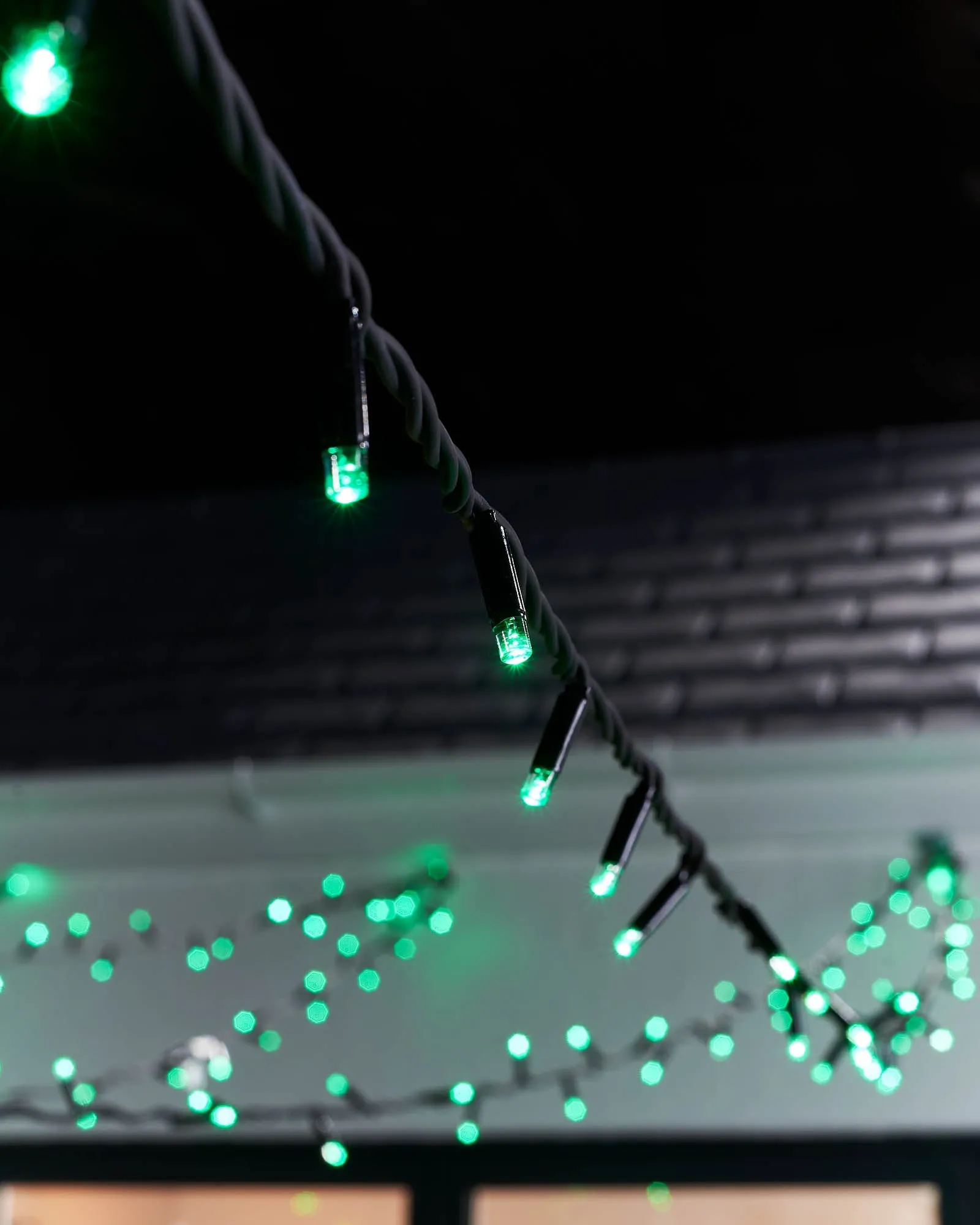 LINK PRO LED String Lights, Black Cable, Green