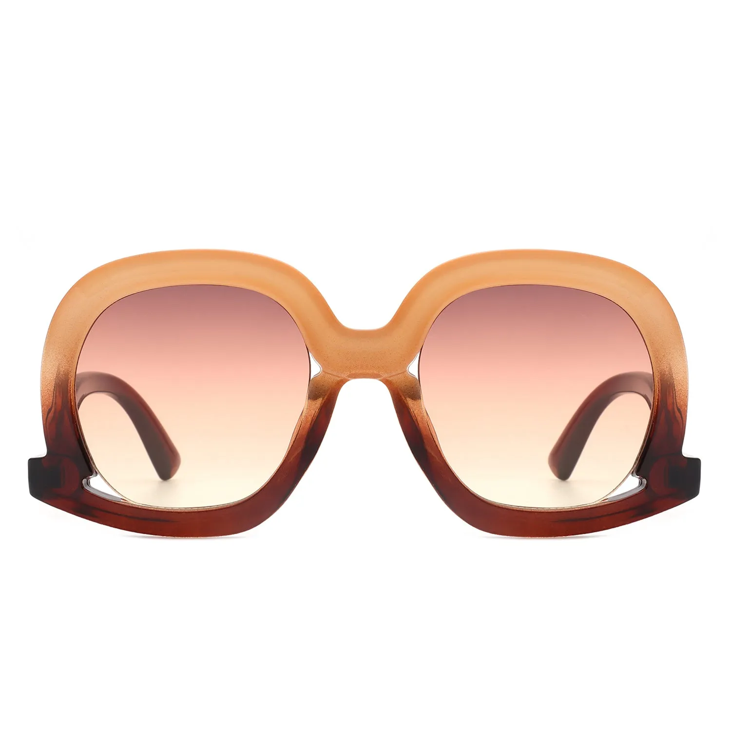 Lumisilk - Oversized Geometric Irregular Round Sunglasses for Women