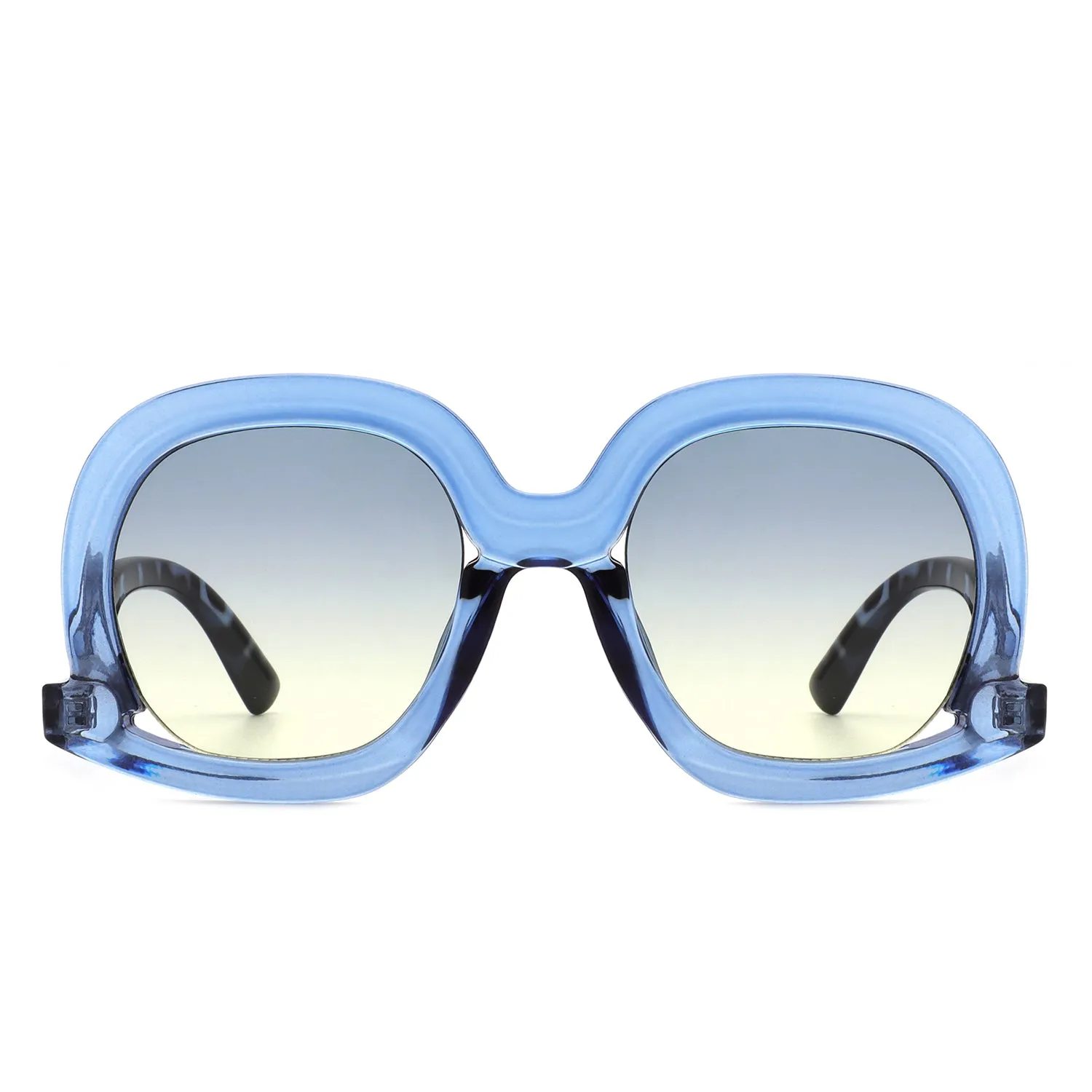 Lumisilk - Oversized Geometric Irregular Round Sunglasses for Women