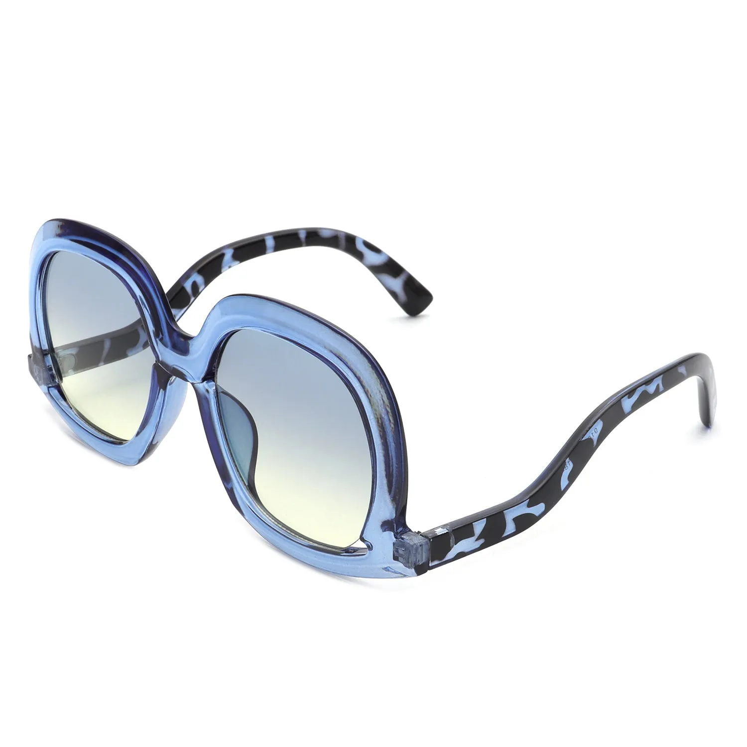 Lumisilk - Oversized Geometric Irregular Round Sunglasses for Women