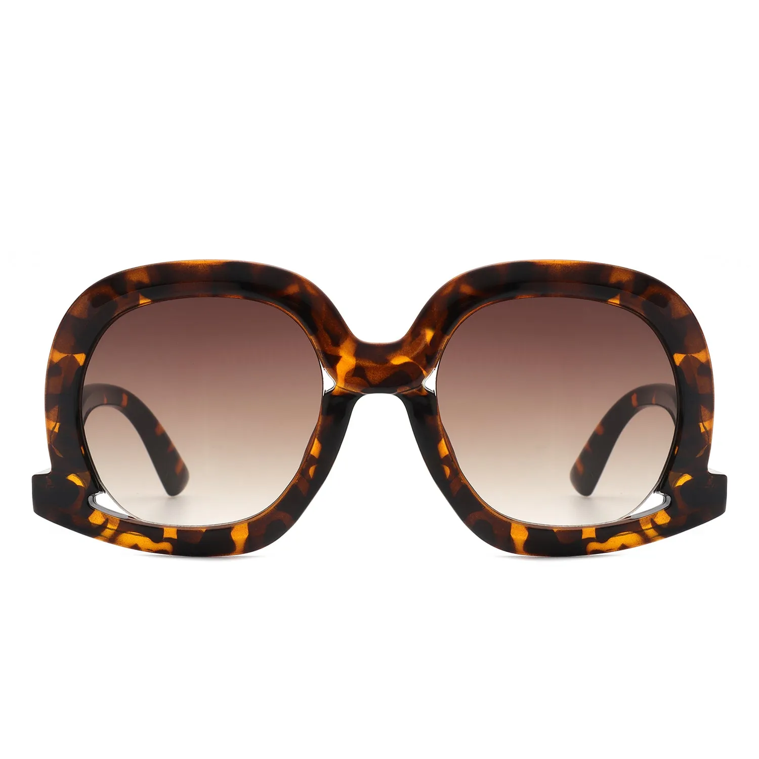 Lumisilk - Oversized Geometric Irregular Round Sunglasses for Women