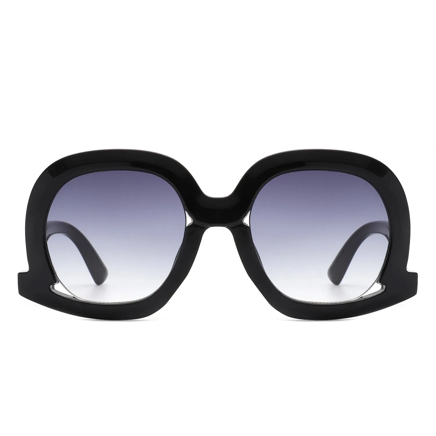 Lumisilk - Oversized Geometric Irregular Round Sunglasses for Women