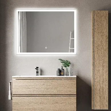 Luxe Rectangular LED Mirror with Demister Pad & On/Off Touch Sensor