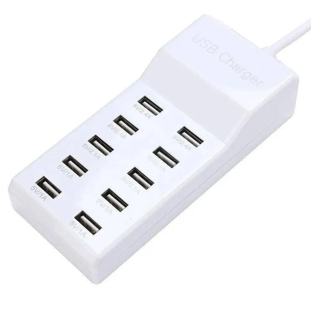 Multi USB Charger 10-Port 60W/12A Desktop