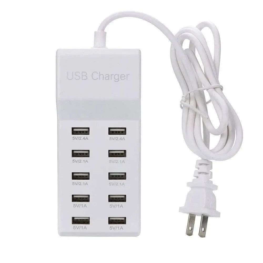 Multi USB Charger 10-Port 60W/12A Desktop