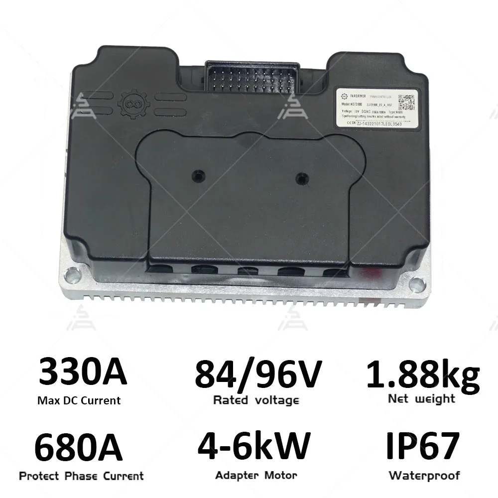 New QS138 90H V3 4KW 7200rpm with 1:2.35 gear box Mid Drive Motor Kits with ND96680 Controller 330A 680A  for E-Motorcycle