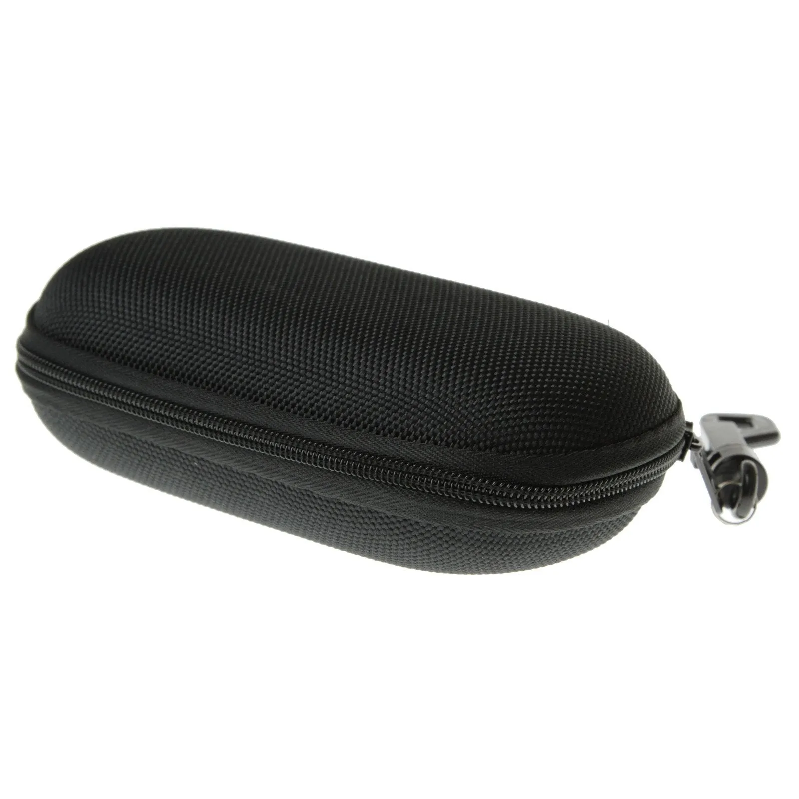 New Zipper Capsule Sunglasses Eyewear Case Nylon Pouch w/ Key Chain (Black) 1006