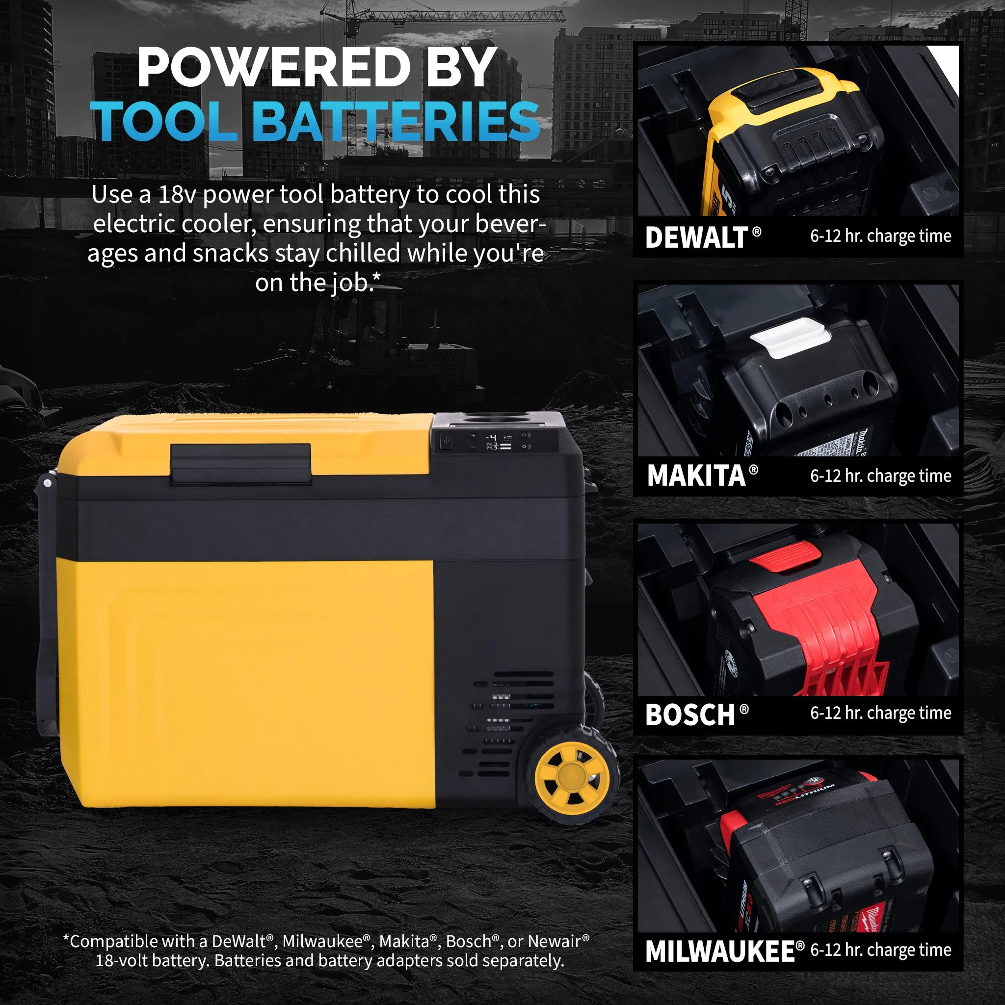 Newair® Jobsite Cooler, Battery Powered 18/20V - Compatible with Tool Batteries