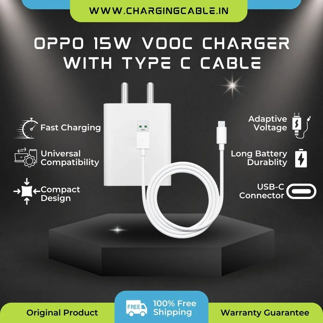 Oppo 15W Vooc Type C Charger (Adapter With Cable)