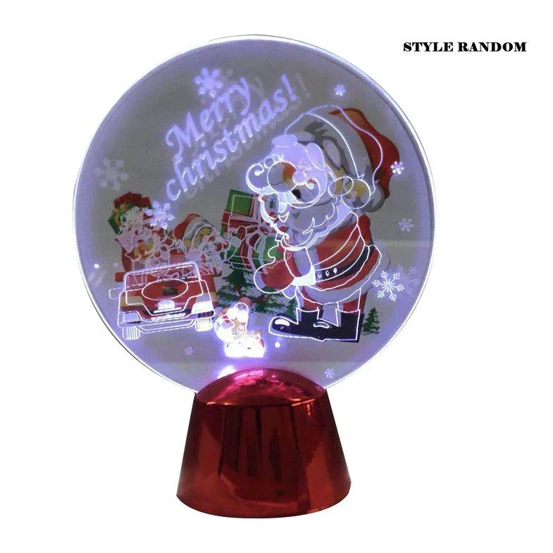 PBF Santa Night Lights Colorful Flash Acrylic Light 3D Night Lights Random Sent