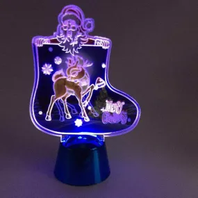 PBF Santa Night Lights Colorful Flash Acrylic Light 3D Night Lights Random Sent