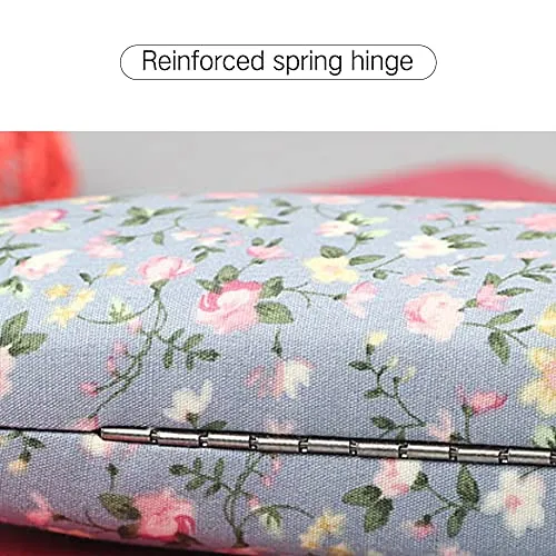 PERFECTSIGHT Hard Shell Eyeglasses Case Floral Portable Protective Glasses Case Flower Fabric Surface Eyeglass Case for Women Girls With Microfiber Cleaning Cloth (Orange)