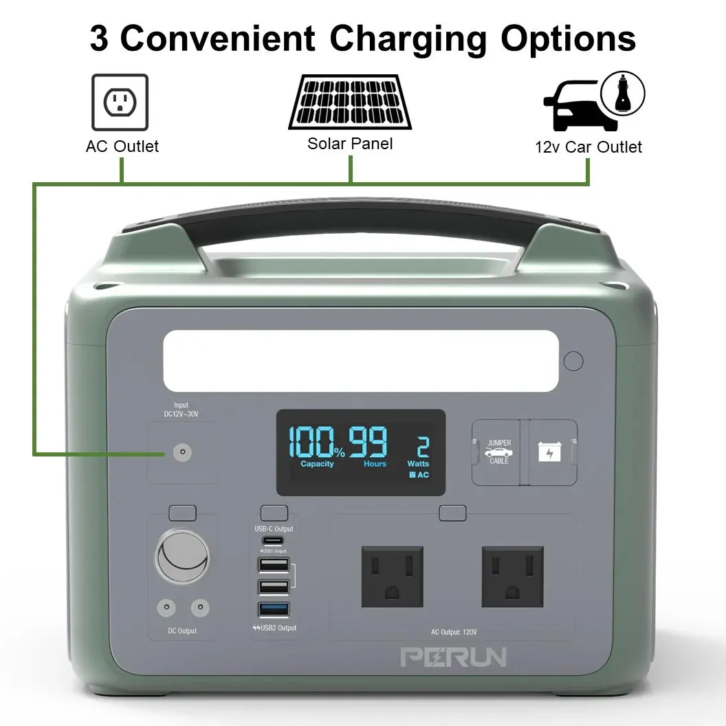 Perun by Yard Force PB-20 600W/1200W Power Station Pure Sine Wave Solar Generator New