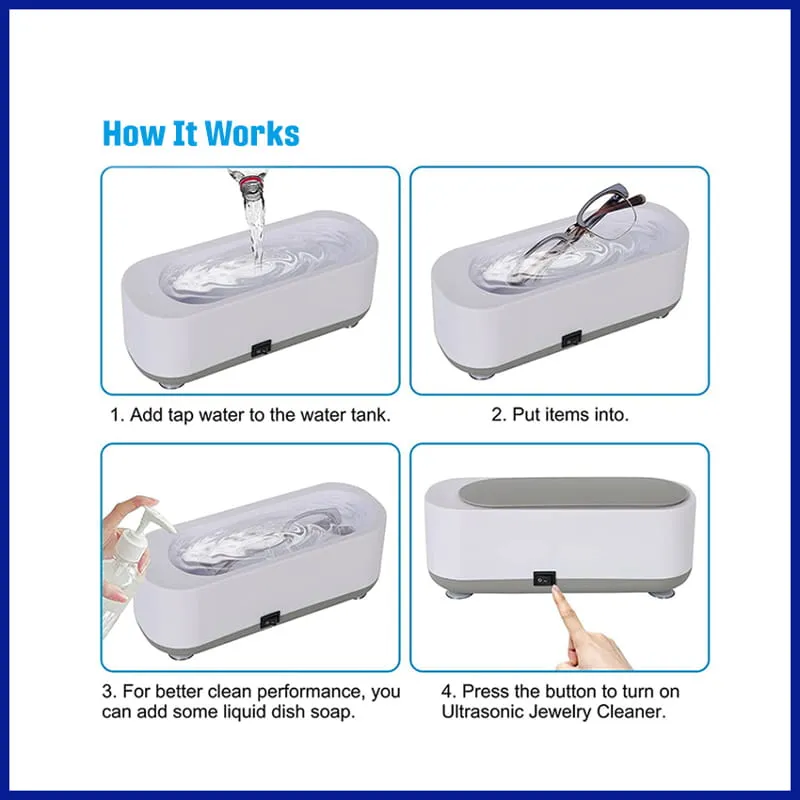 Portable Ultrasonic Cleaner: Jewelry, Watch, and Delicate Item Revival